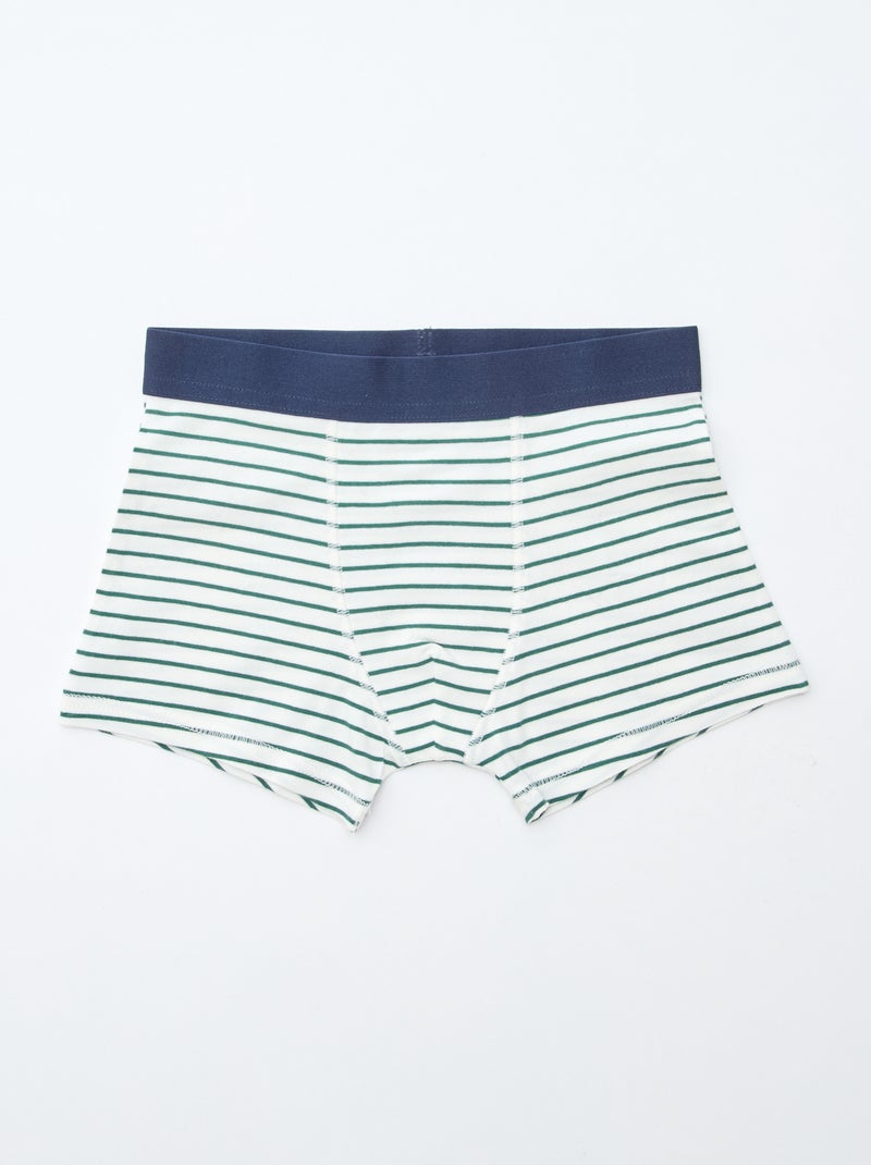 Set van 5 boxers, effen of met print Blauw - Kiabi