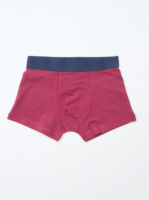 Set van 5 boxers, effen of met print - Kiabi