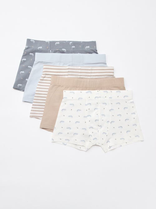 Set van 5 boxers met fantasieprint - Kiabi