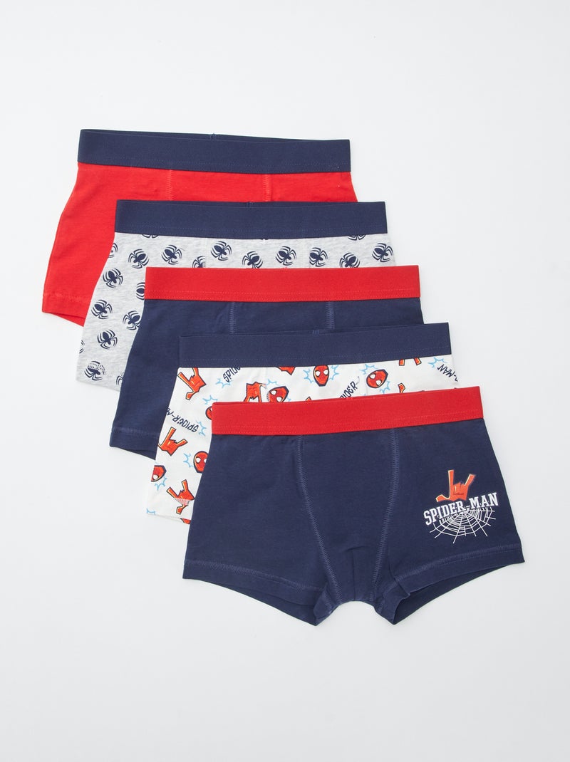 Set van 5 boxershorts 'Spider-Man' BLAUW - Kiabi
