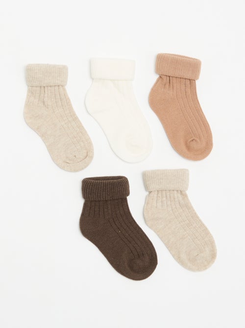 Set van 5 effen sokken - Kiabi Set van 5 effen sokken - Kiabi