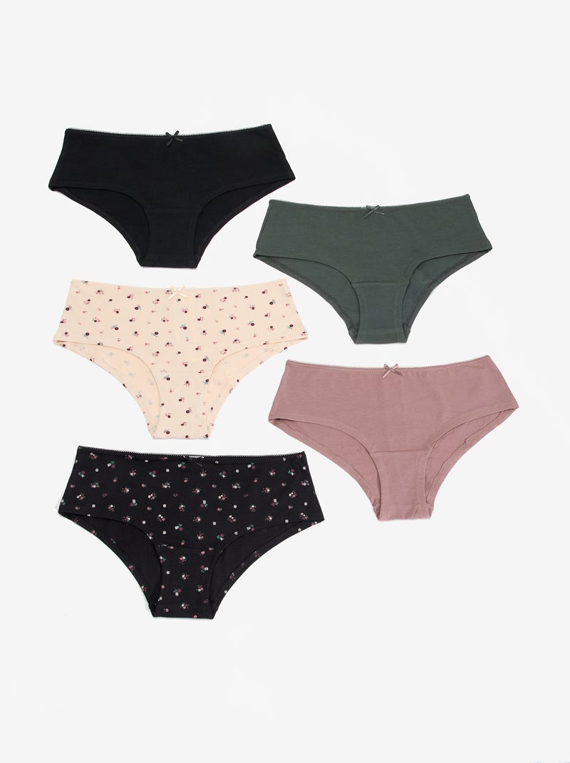 Set van 5 geprinte shorties Rose - Kiabi
