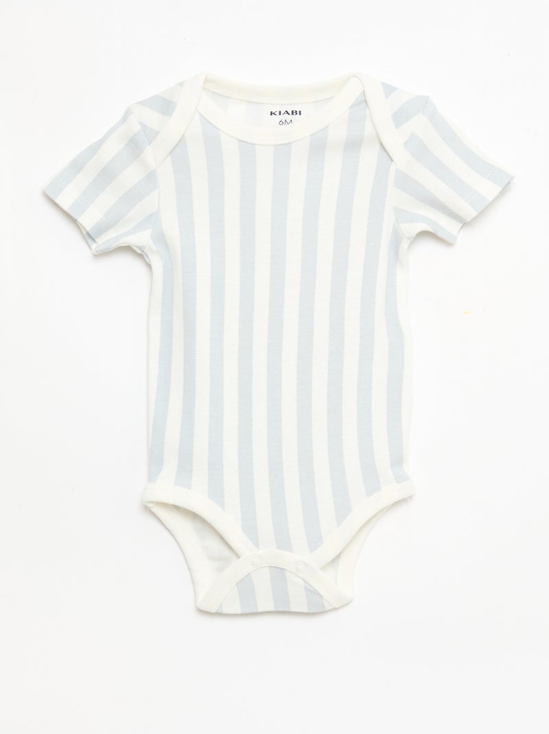Set van 5 katoenen bodies met korte mouwen Blauw - Kiabi