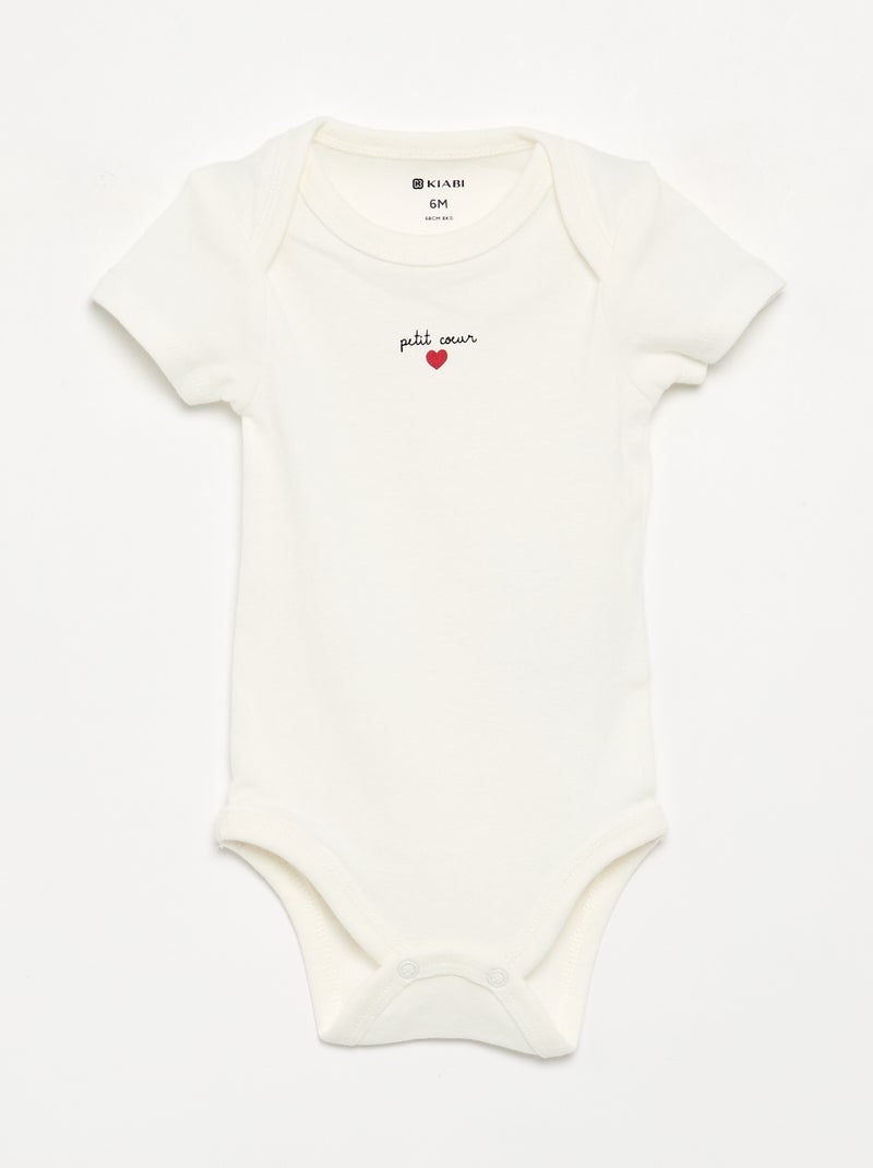 Set van 5 katoenen bodies met korte mouwen Blauw - Kiabi