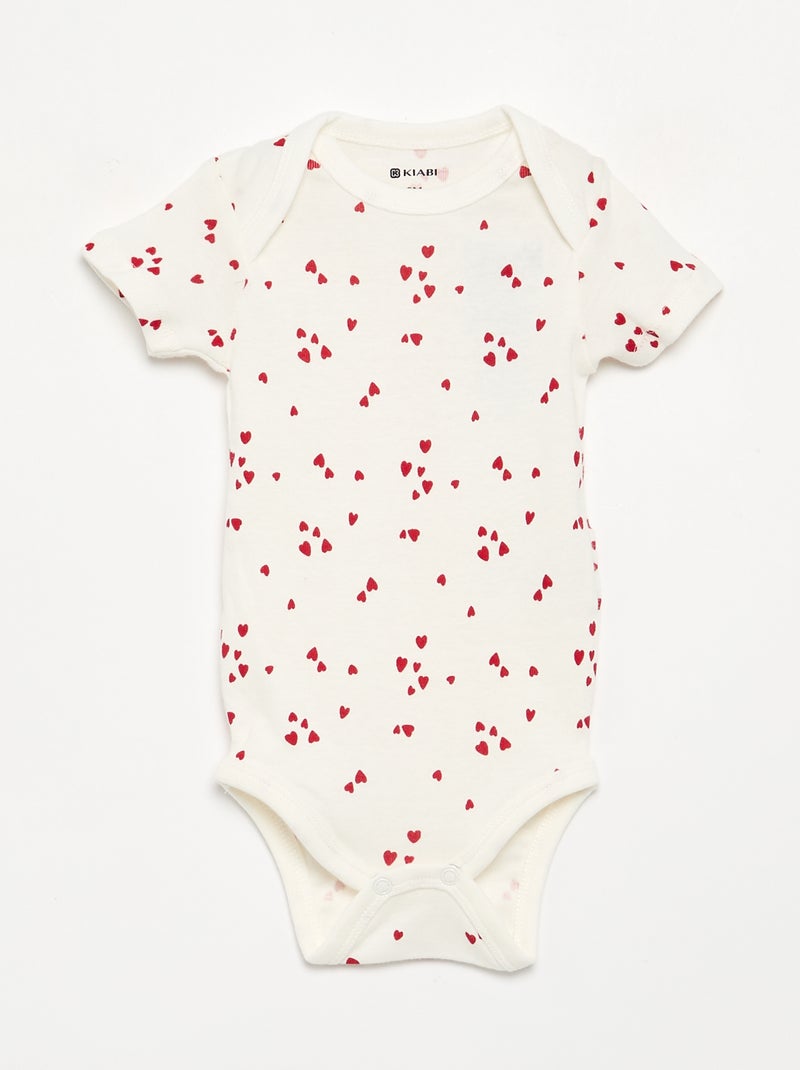 Set van 5 katoenen bodies met korte mouwen Blauw - Kiabi