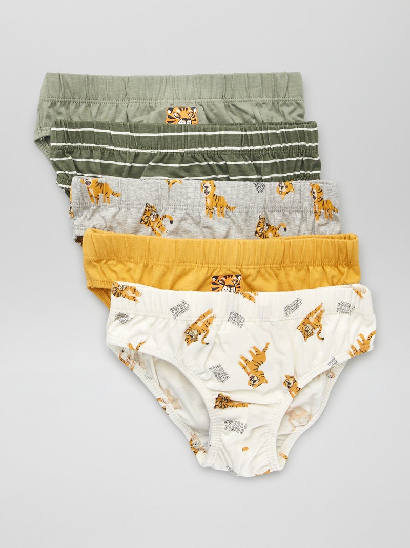Set van 5 katoenen slips WIT - Kiabi