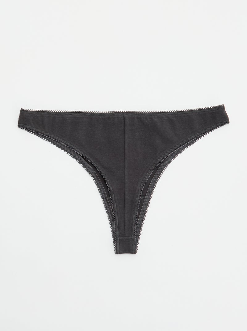 Set van 5 katoenen tanga's Biege - Kiabi