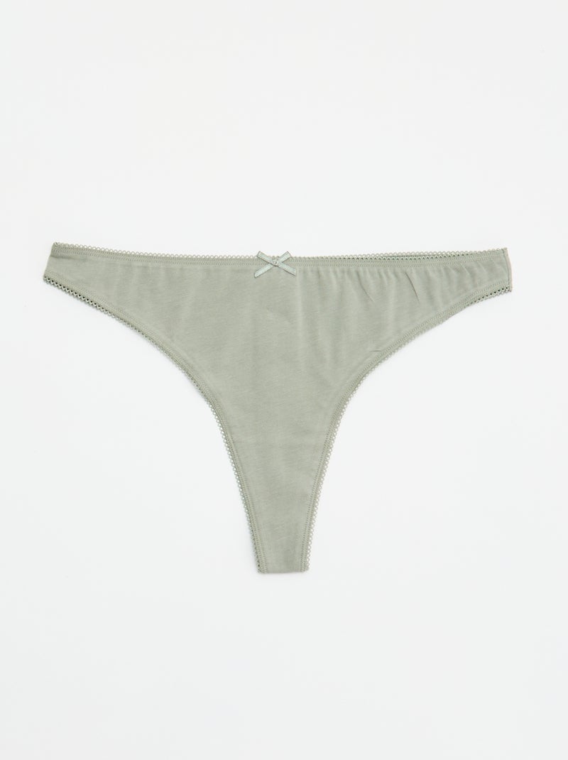 Set van 5 katoenen tanga's Blauw - Kiabi