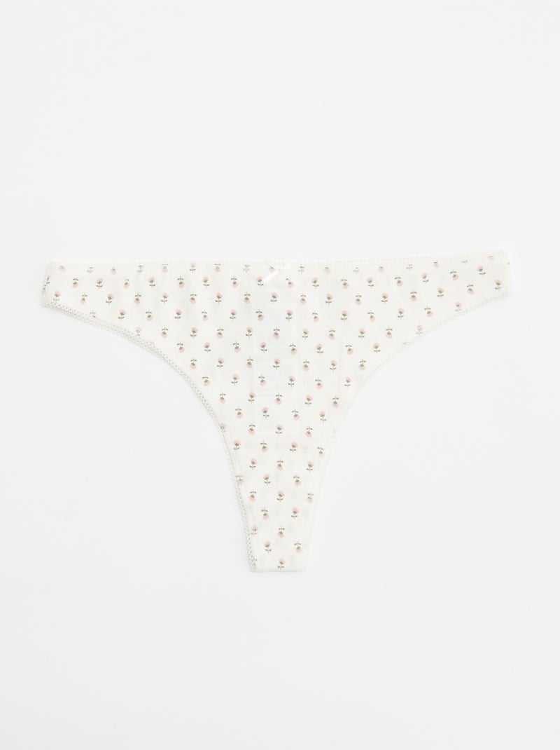 Set van 5 katoenen tanga's Blauw - Kiabi