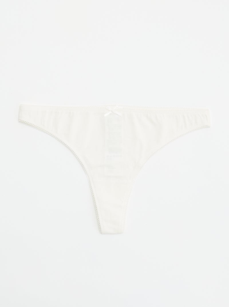 Set van 5 katoenen tanga's Blauw - Kiabi