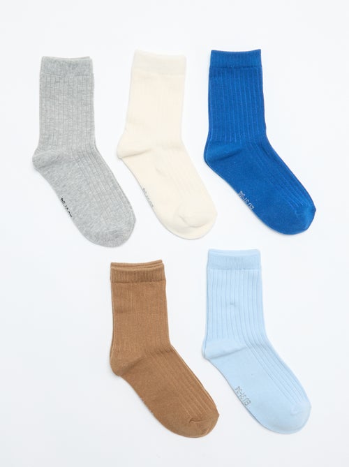 Set van 5 paar effen sokken - Kiabi Set van 5 paar effen sokken - Kiabi