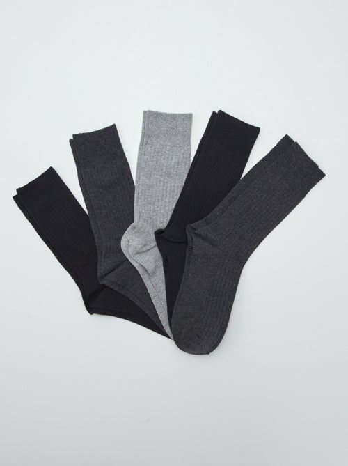 Set van 5 paar geribde sokken - Kiabi