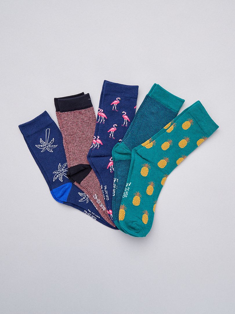 Set van 5 paar grappige sokken GROEN - Kiabi