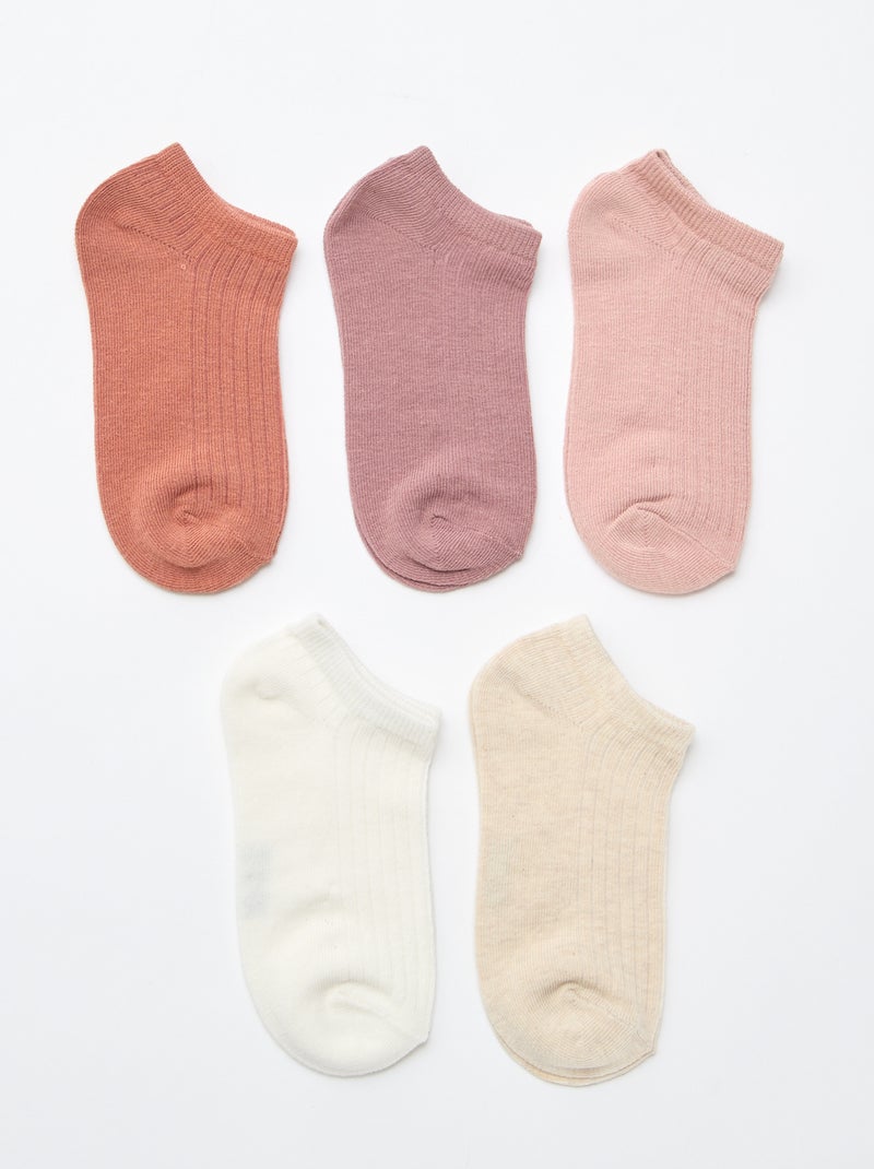 Set van 5 paar katoenen sokken Rose - Kiabi