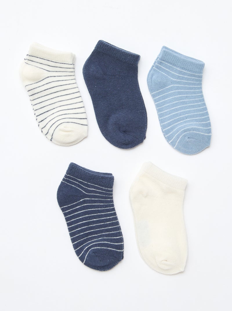 Set van 5 paar onzichtbare sokken Blauw - Kiabi