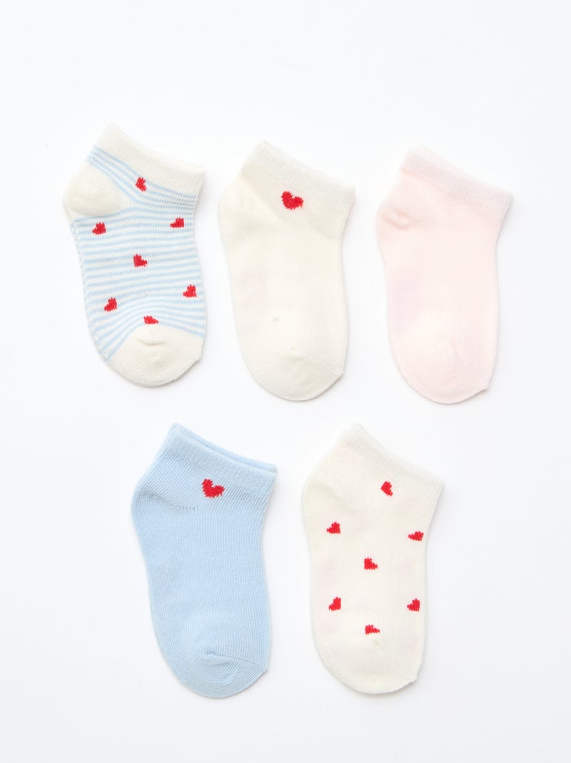 Set van 5 paar onzichtbare sokken Blauw - Kiabi