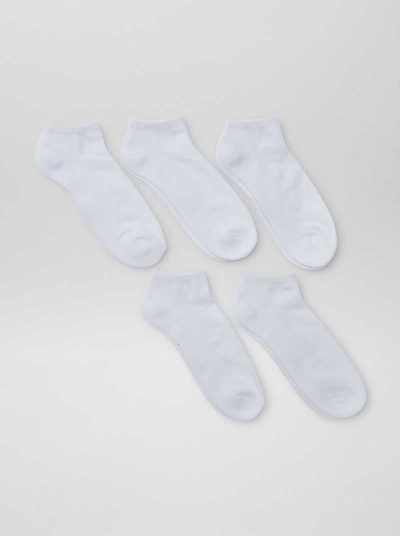 Set van 5 paar onzichtbare sokken WIT - Kiabi