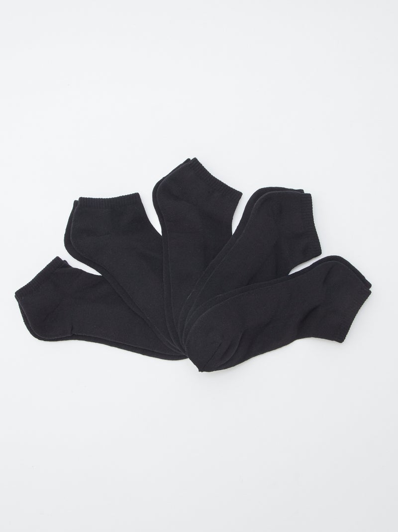 Set van 5 paar onzichtbare sokken ZWART - Kiabi