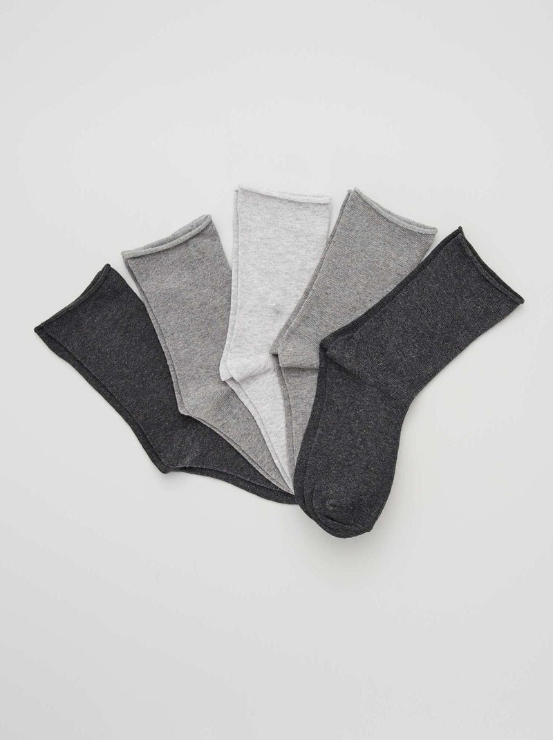 Set van 5 paar sokken grijs - Kiabi
