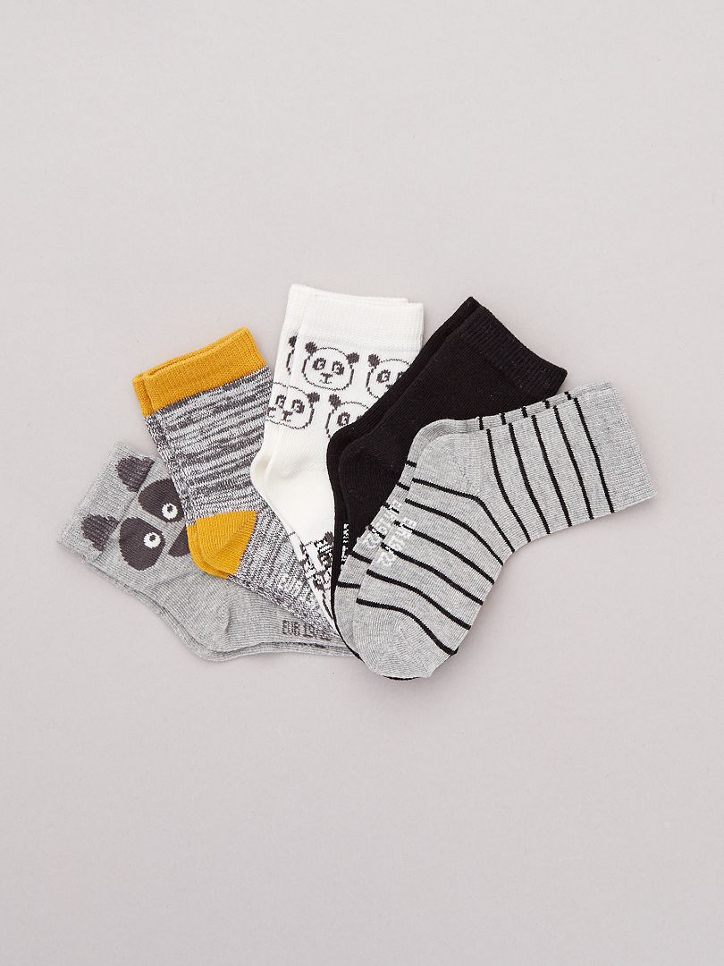 Set van 5 paar sokken met prints panda  - Kiabi
