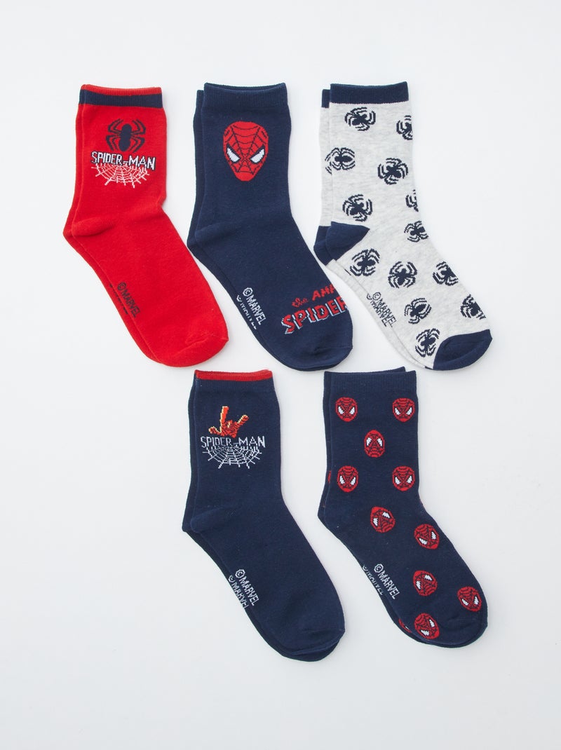 Set van 5 paar sokken 'Spider-Man' Blauw - Kiabi