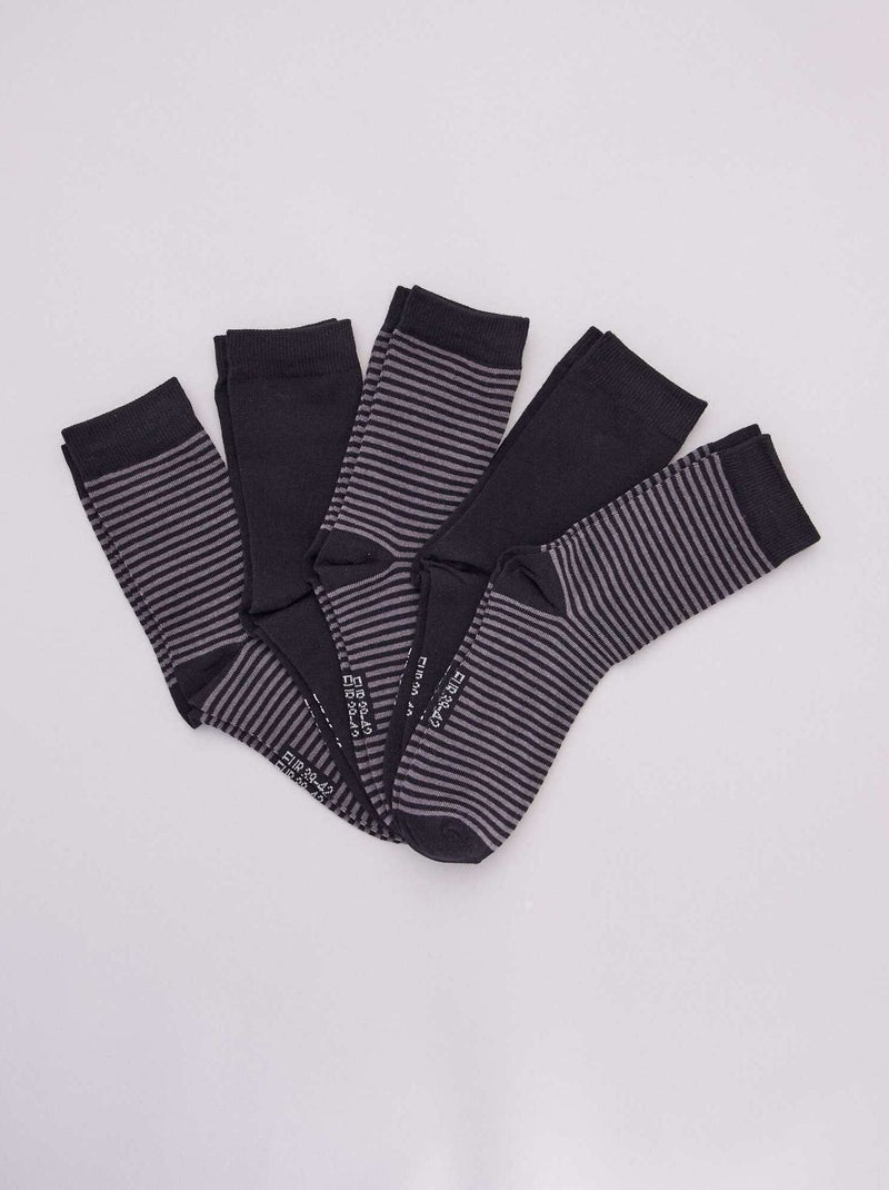 Set van 5 paar sokken ZWART - Kiabi