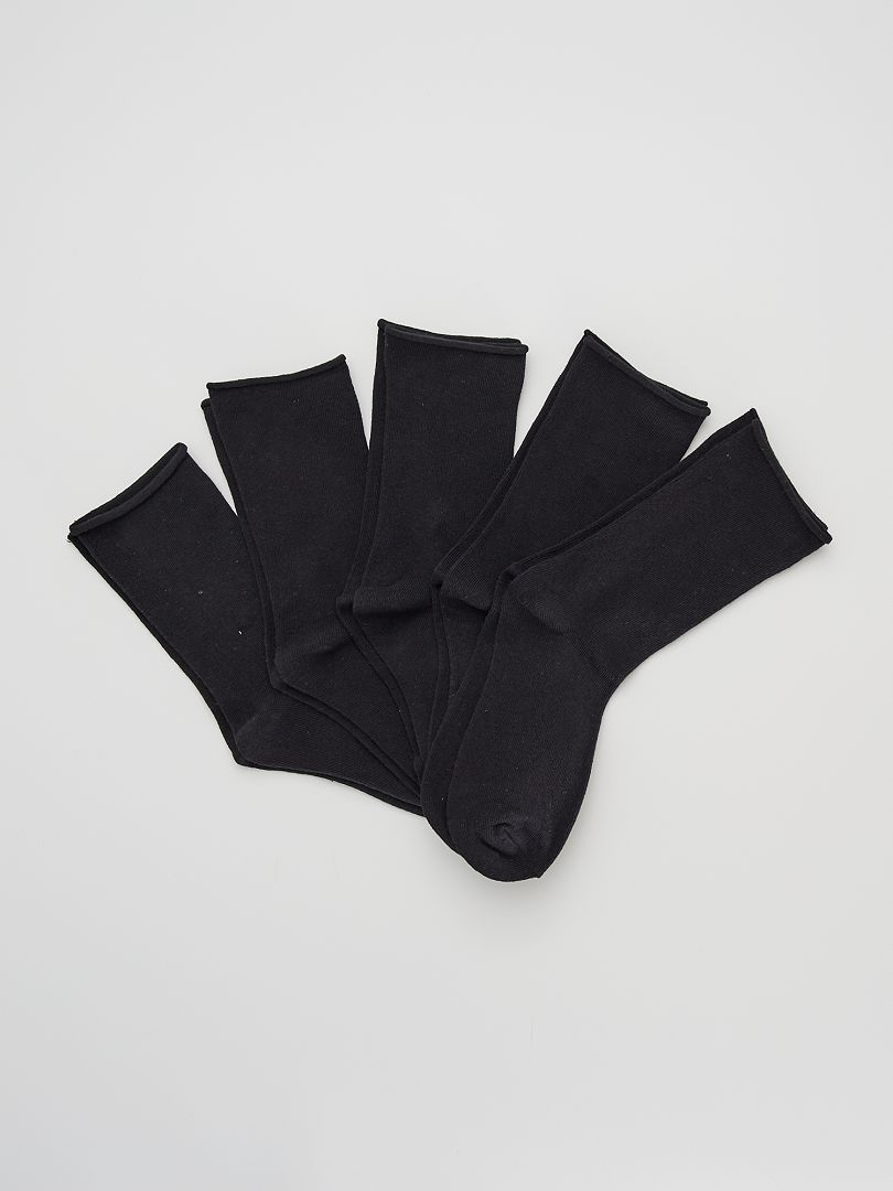 Set van 5 paar sokken zwart - Kiabi