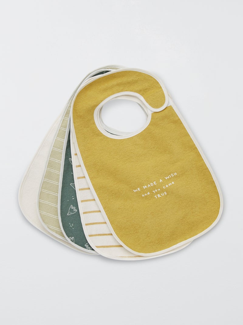 Set van 5 slabbetjes met print GROEN - Kiabi