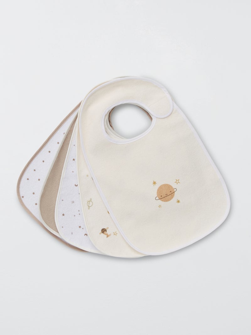 Set van 5 slabbetjes met print WIT - Kiabi