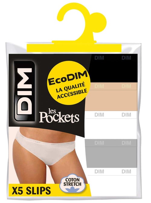 Set van 5 slipjes van stretch katoen 'Les Pockets' van 'DIM' - Kiabi