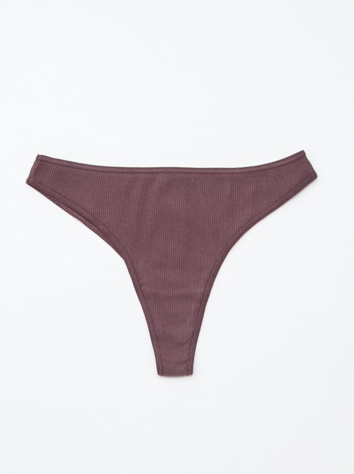 Set van 5 tanga's van ribtricot - Kiabi