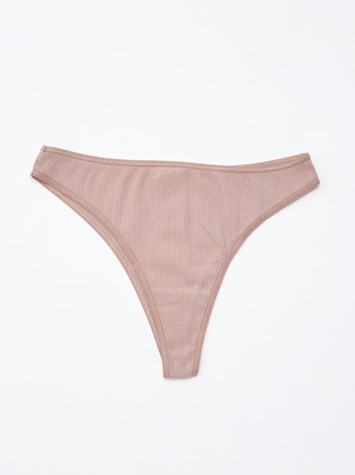 Set van 5 tanga's van ribtricot - Kiabi