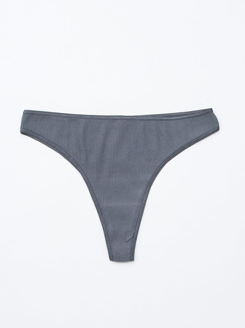 Set van 5 tanga's van ribtricot Rose - Kiabi
