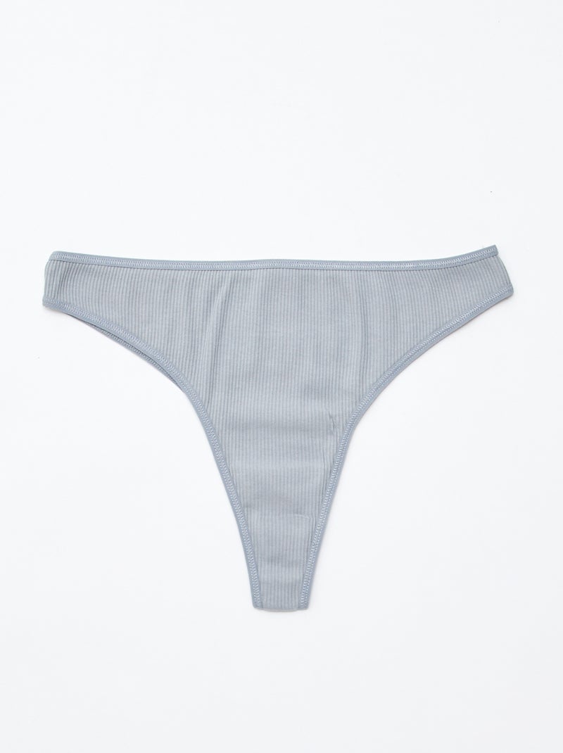 Set van 5 tanga's van ribtricot Rose - Kiabi