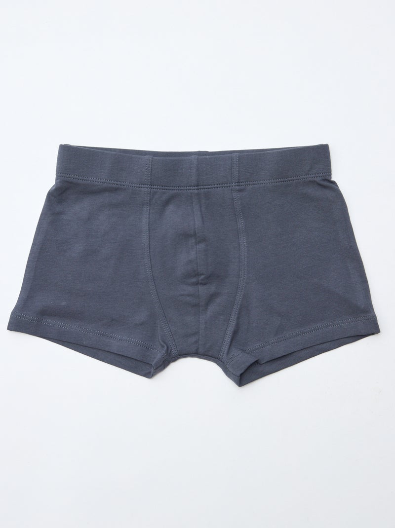 Set van 7 effen boxers voor heren Bruin - Kiabi