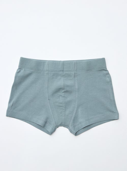 Set van 7 effen boxers voor heren - Kiabi