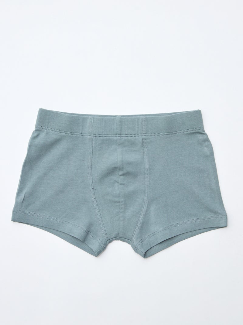 Set van 7 effen boxers voor heren Bruin - Kiabi