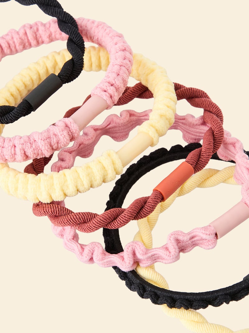 Set van 7 elastiekjes (ekstract) Rose - Kiabi