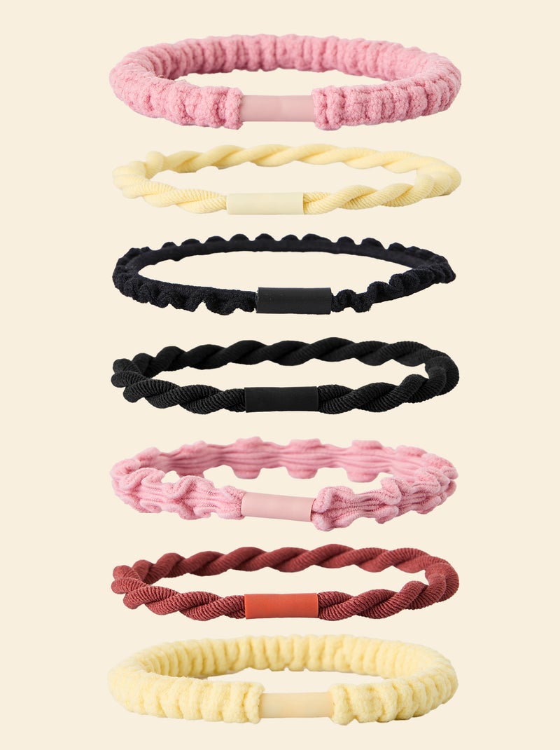 Set van 7 elastiekjes (ekstract) Rose - Kiabi