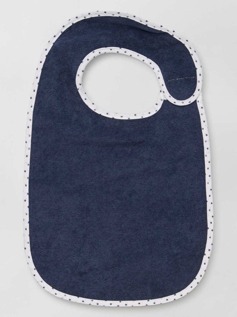 Set van 7 gevoerde slabbetjes van badstof BLAUW - Kiabi