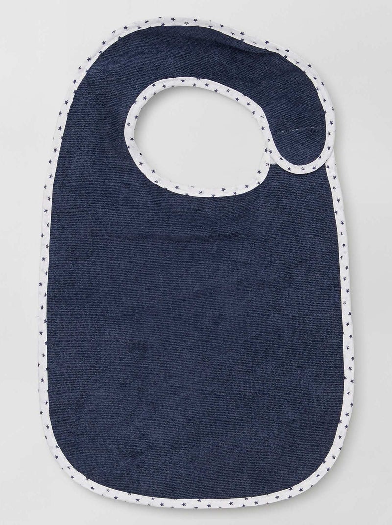 Set van 7 gevoerde slabbetjes van badstof BLAUW - Kiabi