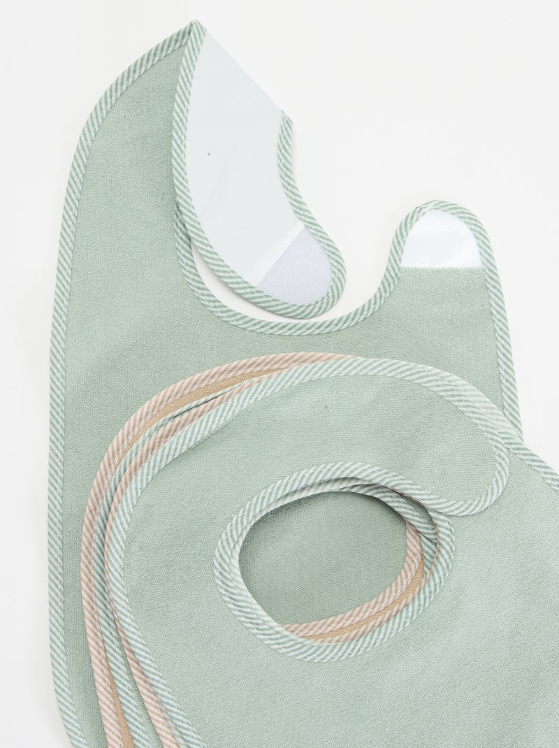 Set van 7 gevoerde slabbetjes van badstof Groen - Kiabi