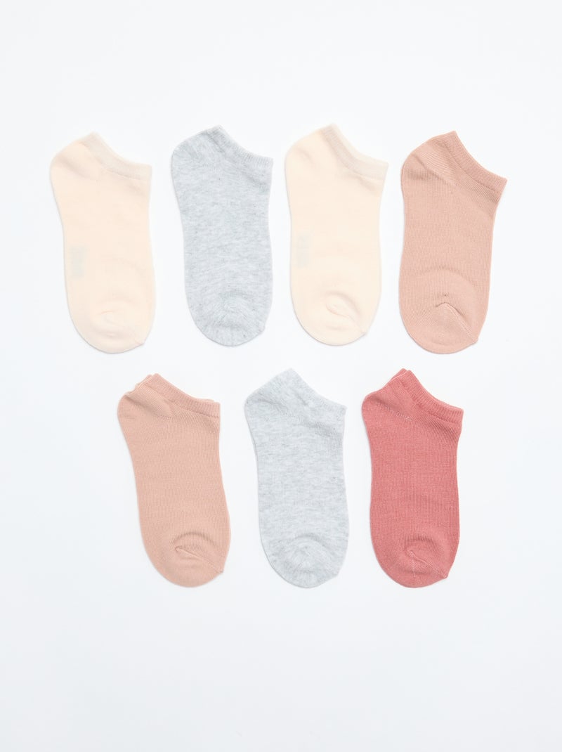 Set van 7 paar lage sokken Rose - Kiabi