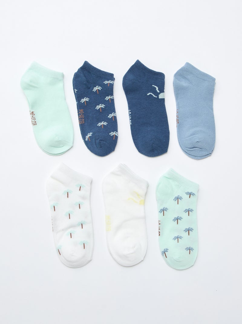 Set van 7 paar onzichtbare sokken Blauw - Kiabi