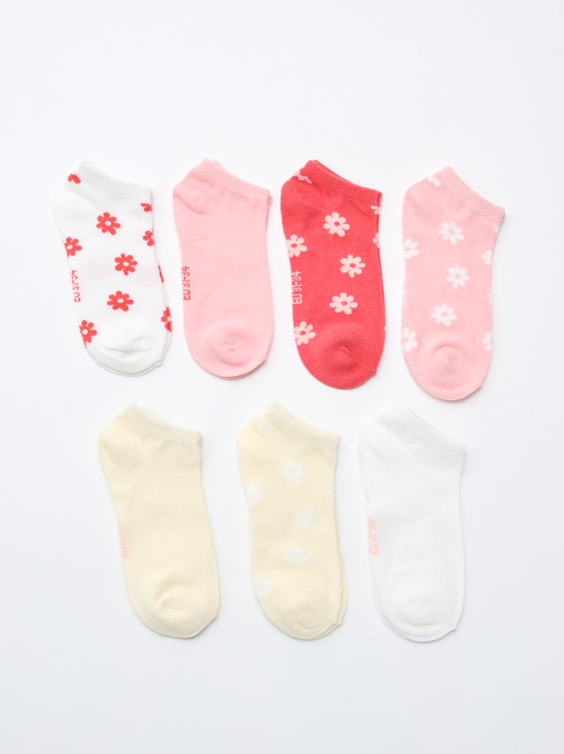 Set van 7 paar onzichtbare sokken Rose - Kiabi