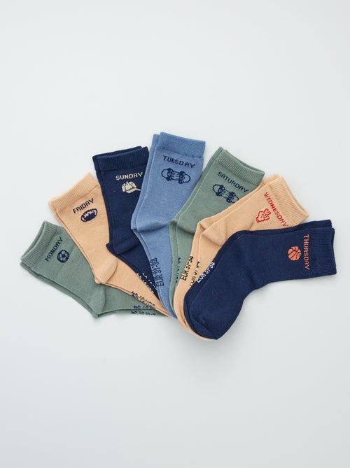 Set van 7 paar sokken met de dagen van de week - Kiabi