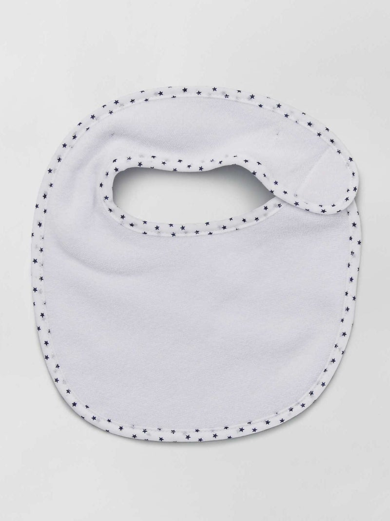 Set van 7 slabbetjes van badstof met klittenband BLAUW - Kiabi