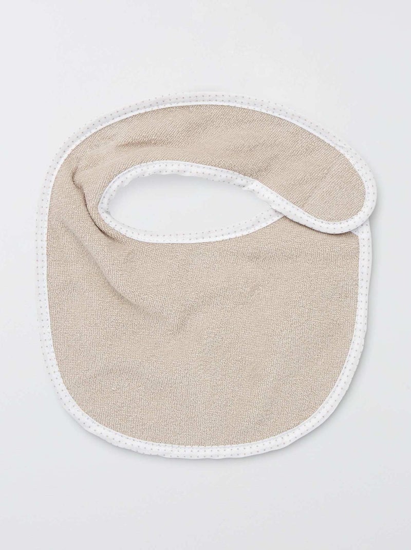 Set van 7 slabbetjes van badstof met klittenband BRUIN - Kiabi