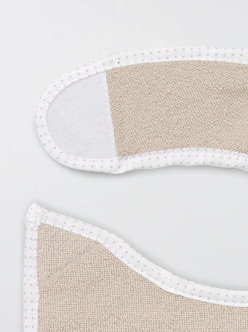 Set van 7 slabbetjes van badstof met klittenband BRUIN - Kiabi
