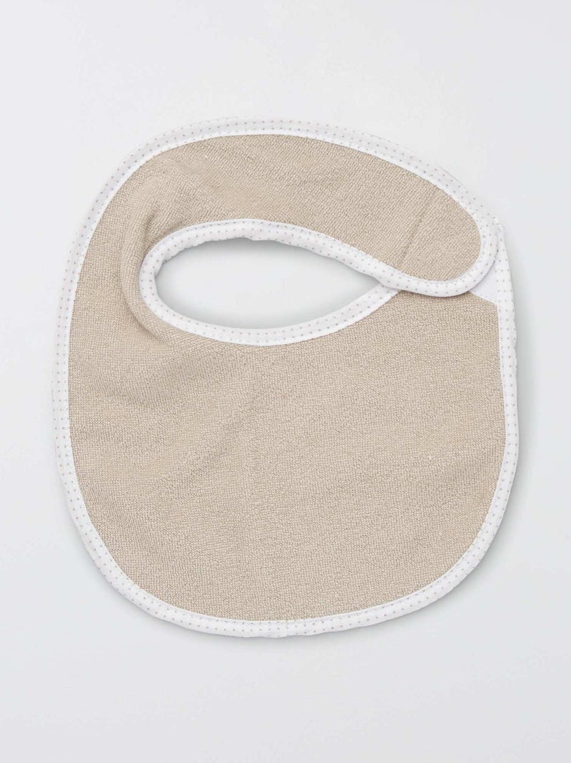 Set van 7 slabbetjes van badstof met klittenband BRUIN - Kiabi